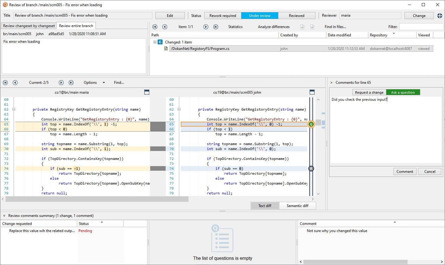 Plastic SCM 代码审查包含在 GUI 中。