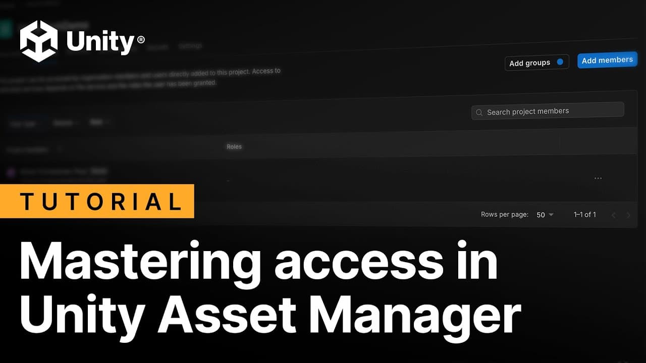 동영상 보기: Unity Asset Manager에서 접근 마스터하기
