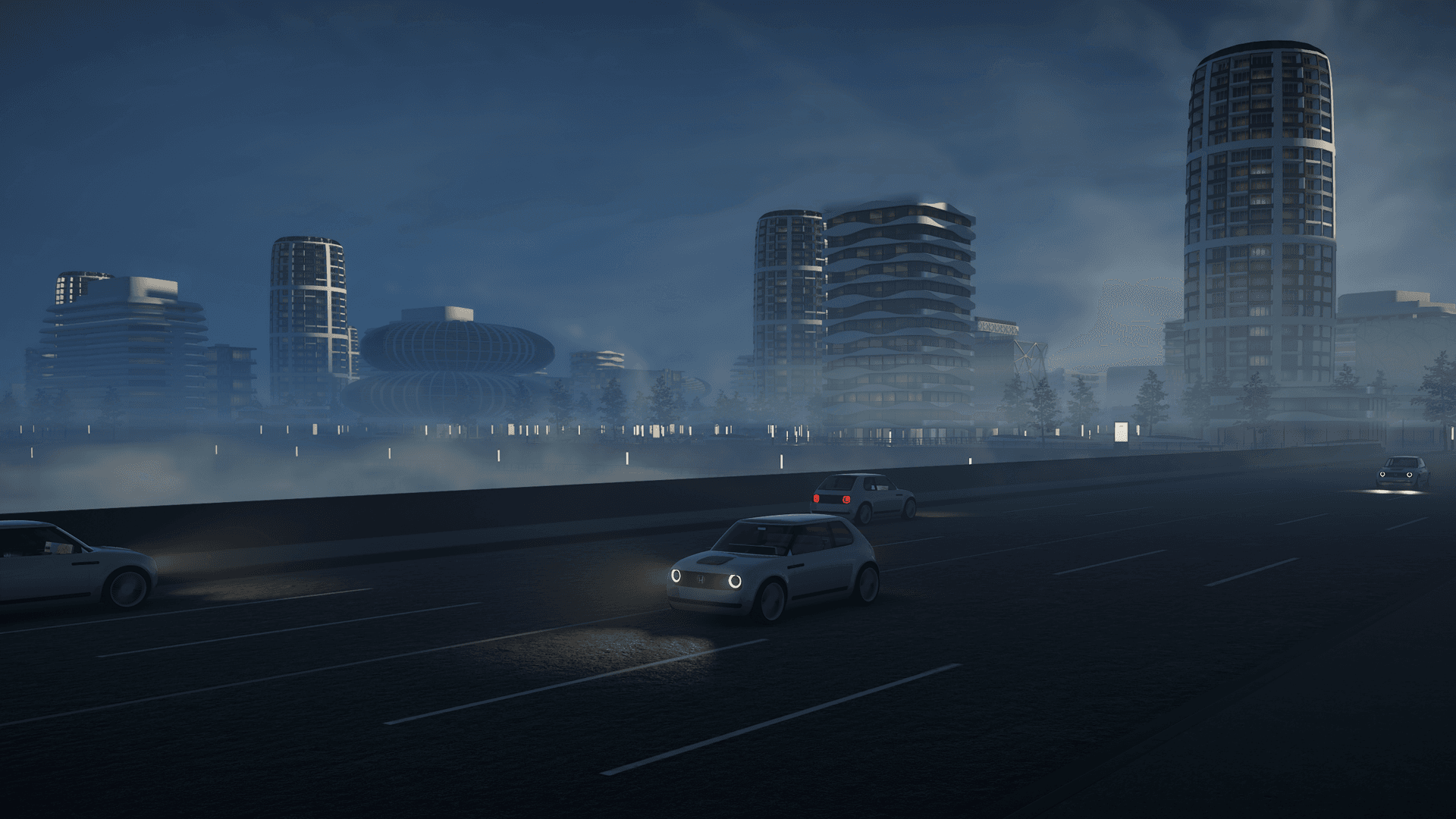 A presentation made with Unity featuring the Honda e Urban EV, Honda’s zero-emissions electric urban vehicle