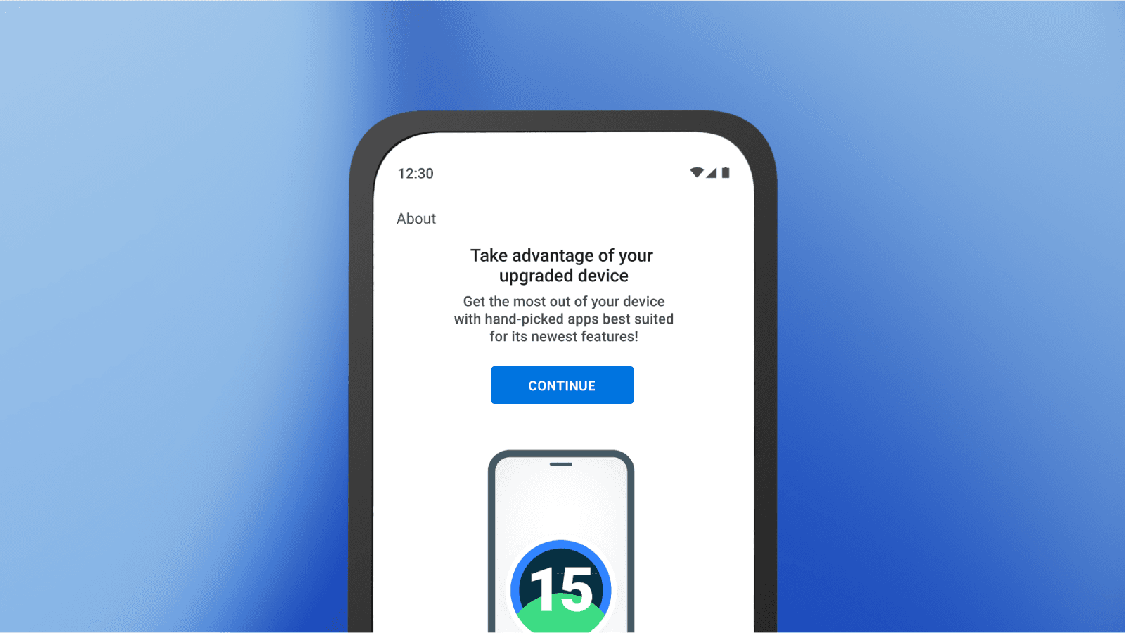 屏幕上升级设备消息的图像