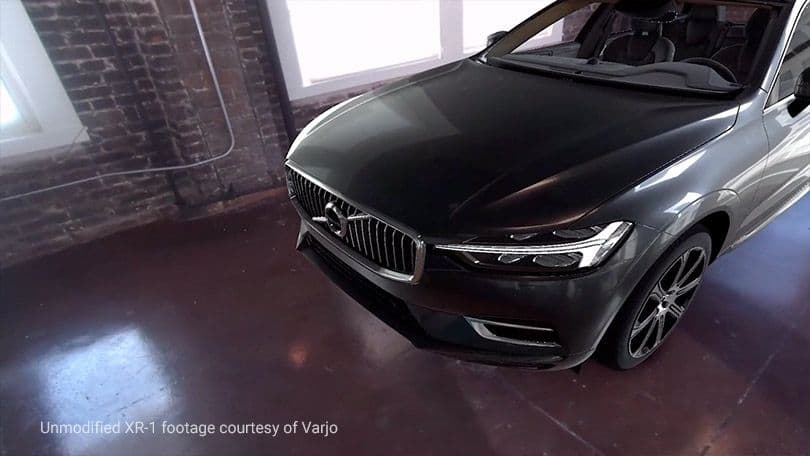 Augmented reality car in showroom